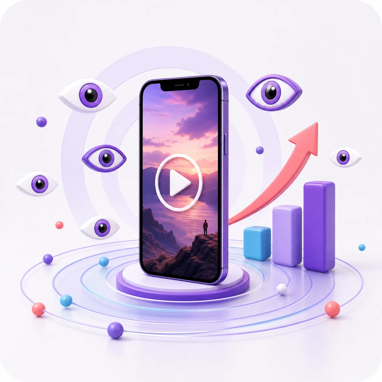 Illustrazione delle visualizzazioni video e della copertura crescente